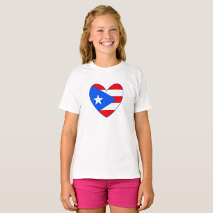 Camiseta Corazón de la bandera de Puerto Rico