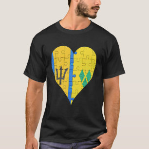 Camiseta Corazón de la bandera de San Vicente de Barbados