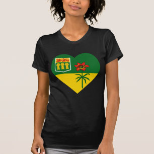 Camiseta Corazón de la bandera de Saskatchewan