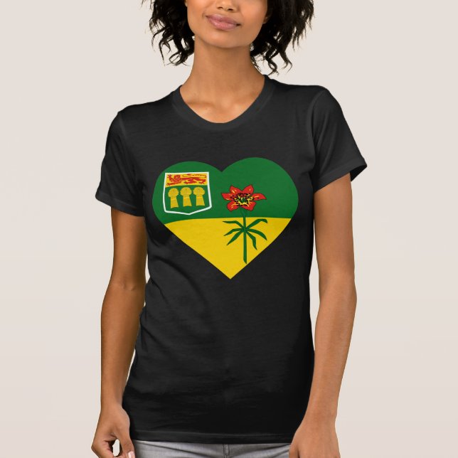 Camiseta Corazón de la bandera de Saskatchewan (Anverso)