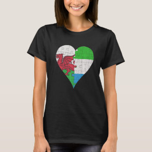 Camiseta Corazón de la bandera de Sierra Leona galesa