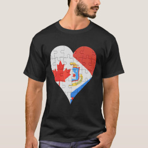Camiseta Corazón de la bandera de Sint Maartener canadiense
