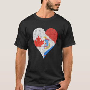 Camiseta Corazón de la bandera de Sint Maartener canadiense