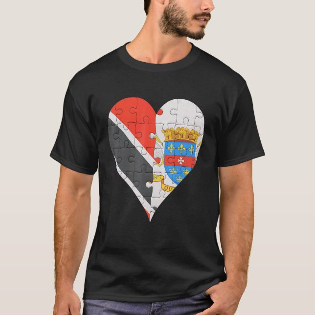 Camiseta Corazón de la bandera de Trinidad y Tobago (Anverso)