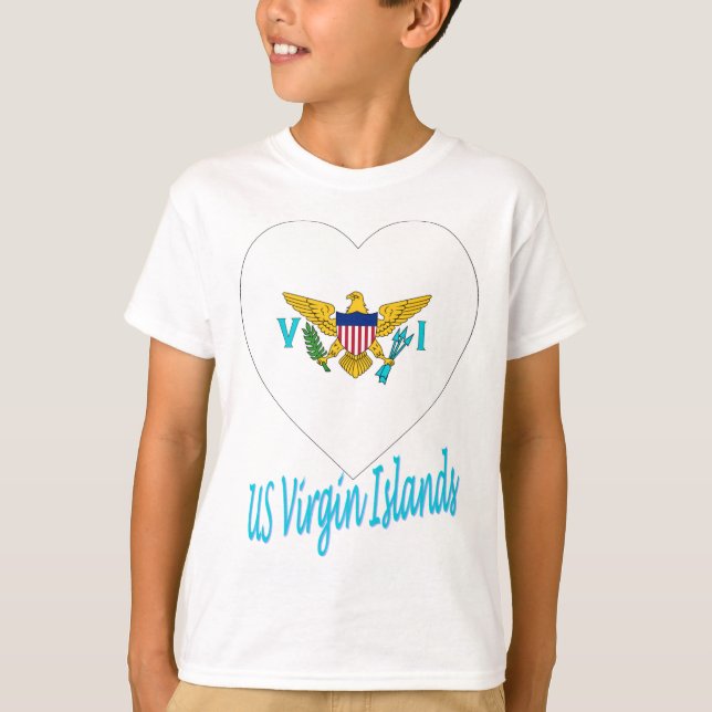 Camiseta Corazón de la bandera de United States Virgin (Anverso)