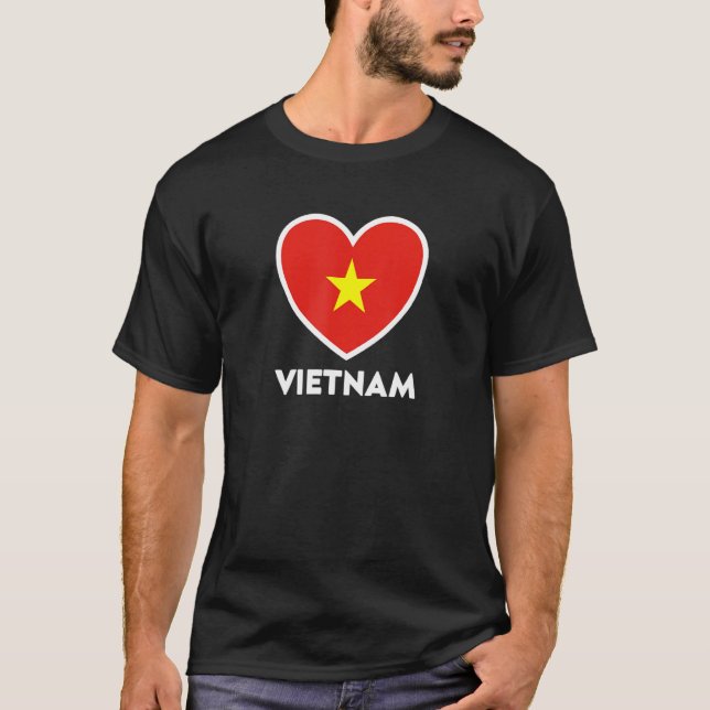 Camiseta Corazón de la bandera de Vietnam (Anverso)