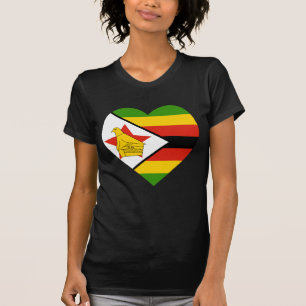 Camiseta Corazón de la bandera de Zimbabwe