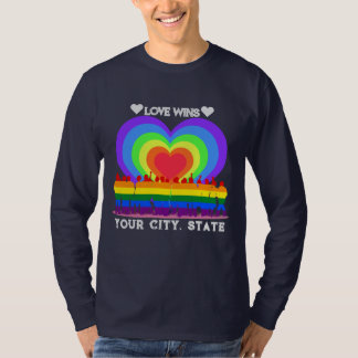 Camiseta Corazón de la bandera del orgullo