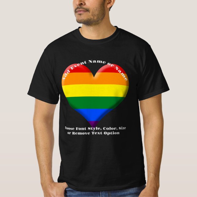 Camiseta Corazón de la bandera del orgullo (Anverso)