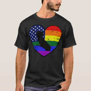 Camiseta Corazón de la bandera del Orgullo Gay de Estados U
