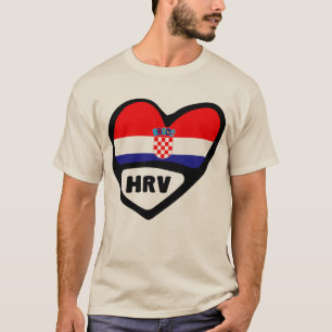 Camiseta Corazón de la bandera del país de Croacia Hrvatska