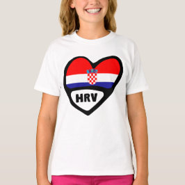 Camiseta Corazón de la bandera del país de Croacia Hrvatska