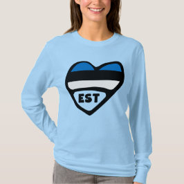 Camiseta Corazón de la bandera del país de Estonia, EST