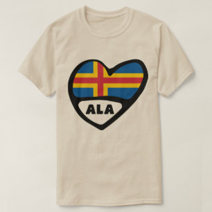Camiseta Corazón de la bandera del país de las Islas Åland