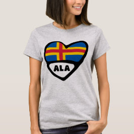 Camiseta Corazón de la bandera del país de las Islas Åland