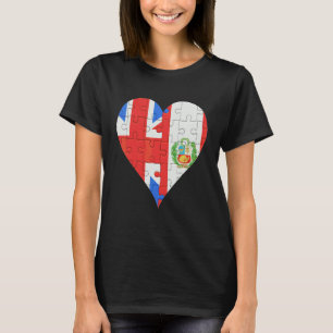 Camiseta Corazón de la bandera del Perú británico