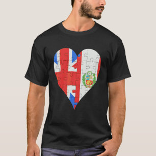 Camiseta Corazón de la bandera del Perú británico