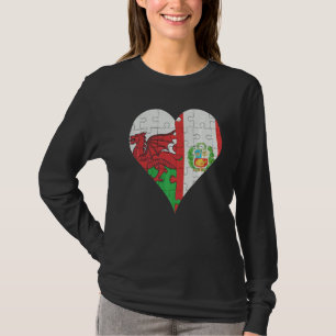 Camiseta Corazón de la bandera del Perú galés