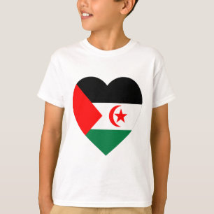Camiseta Corazón de la bandera del Sahara Occidental