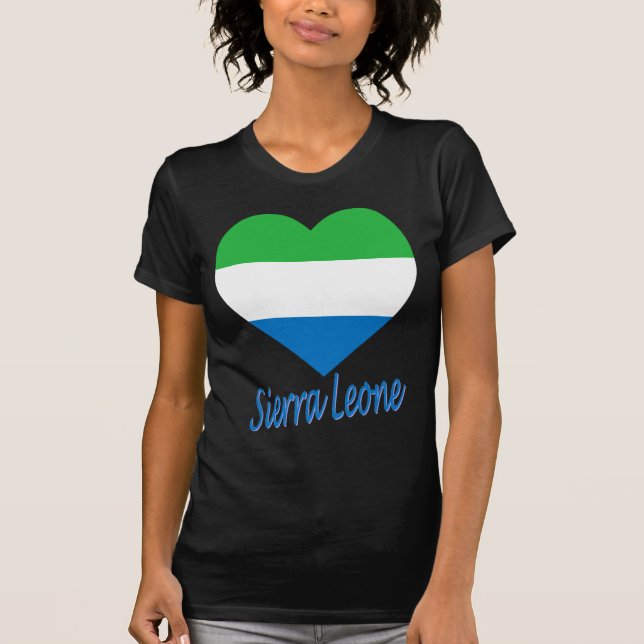 Camiseta Corazón de la bandera del Sierra Leone (Anverso)