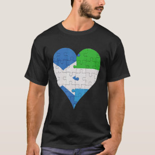 Camiseta Corazón de la bandera escocesa de Sierra Leona