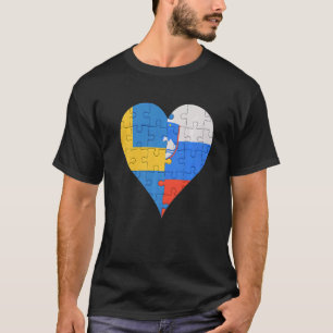 Camiseta Corazón de la bandera eslovena sueca