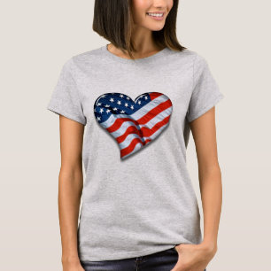 Camiseta Corazón de la bandera estadounidense