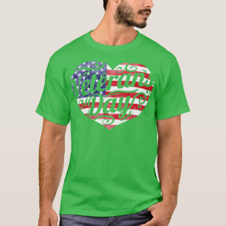 Camiseta Corazón de la bandera estadounidense para los vete
