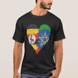 Camiseta Corazón de la bandera etíope de Uganda