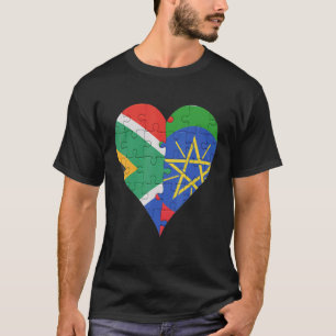Camiseta Corazón de la bandera etíope sudafricana