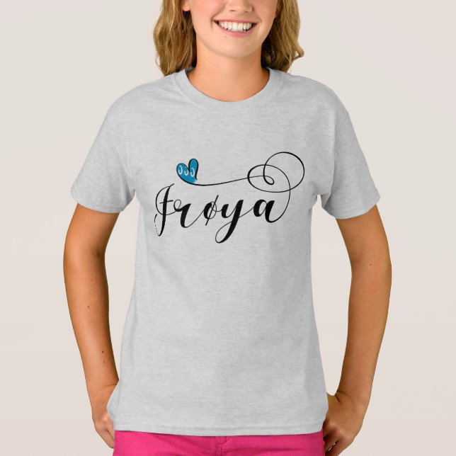 Camiseta Corazón de la Bandera Frøya, Trøndelag, Noruega (Anverso)