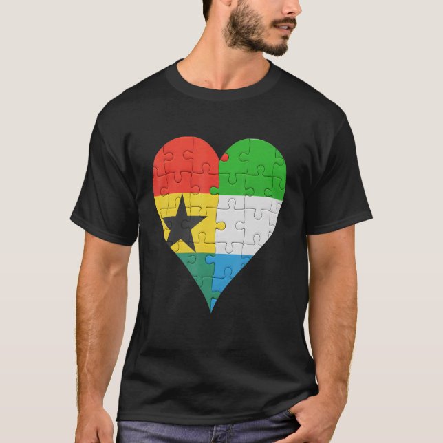 Camiseta Corazón de la bandera ghanesa de Sierra Leona (Anverso)
