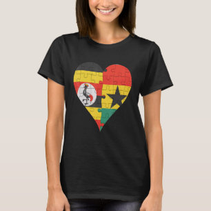Camiseta Corazón de la bandera ghanesa de Uganda
