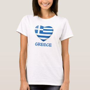 Camiseta Corazón de la bandera griega