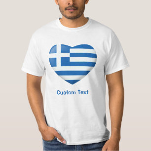 Camiseta Corazón de la bandera griega