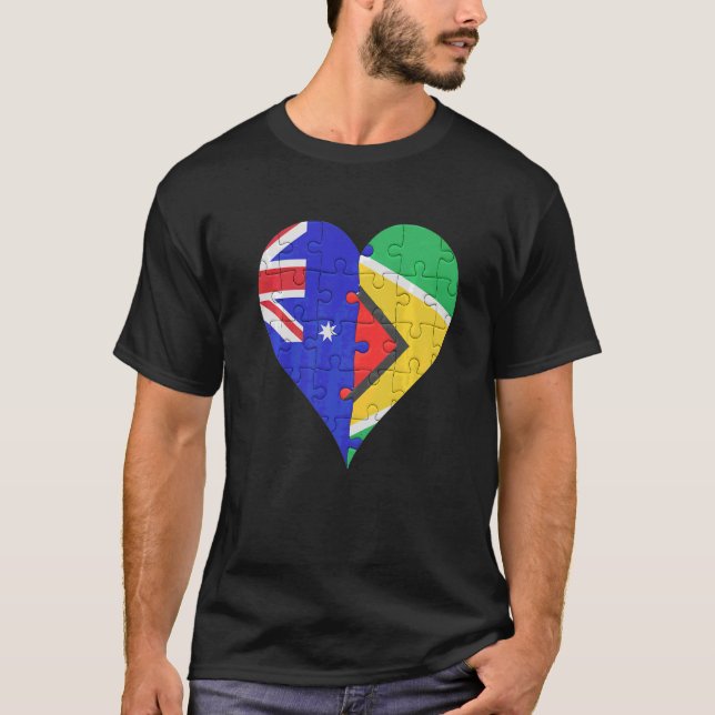 Camiseta Corazón de la bandera guyanesa australiana (Anverso)