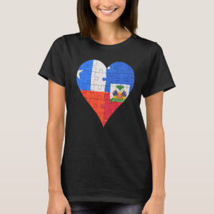 Camiseta Corazón de la bandera haitiana de Chile