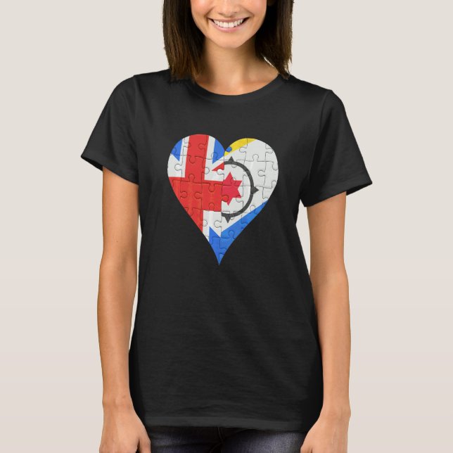 Camiseta Corazón de la bandera holandesa de Bonaire British (Anverso)