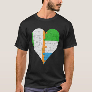Camiseta Corazón de la bandera irlandesa de Sierra Leona
