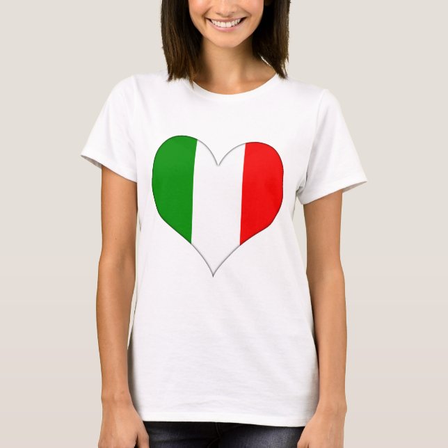 Camiseta Corazón de la bandera italiana (Anverso)