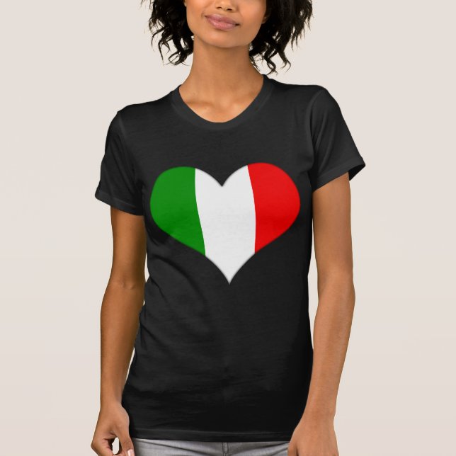 Camiseta Corazón de la bandera italiana (Anverso)