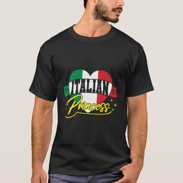 Camiseta Corazón de la bandera italiana de Italia (Anverso)