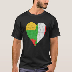 Camiseta Corazón de la bandera italiana lituana