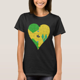 Camiseta Corazón de la bandera jamaiquina de San Vicente
