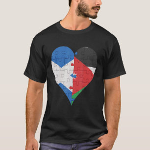 Camiseta Corazón de la bandera jordana de Escocia