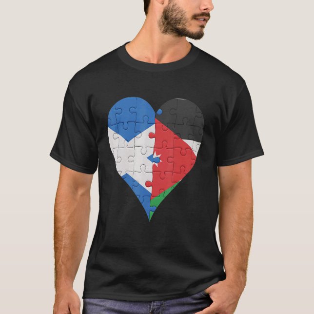 Camiseta Corazón de la bandera jordana de Escocia (Anverso)