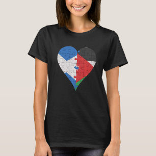 Camiseta Corazón de la bandera jordana de Escocia