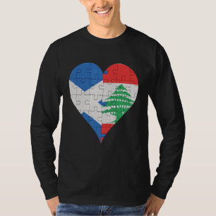 Camiseta Corazón de la bandera libanesa escocesa