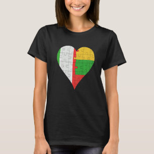 Camiseta Corazón de la bandera lituana italiana