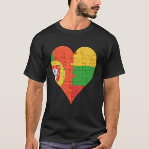 Camiseta Corazón de la bandera lituana portuguesa